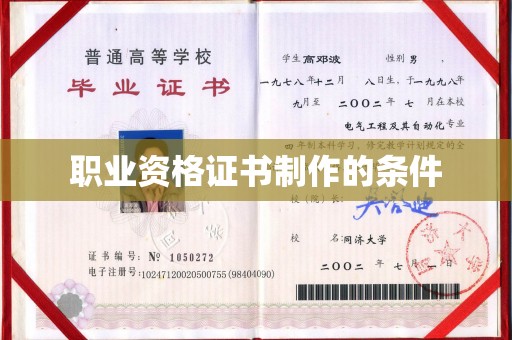 若尔盖职业资格证书制作的条件